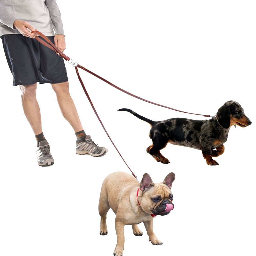 Double Dog Leash Leather | No-Tangle Design