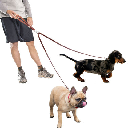 Double Dog Leash Leather | No-Tangle Design
