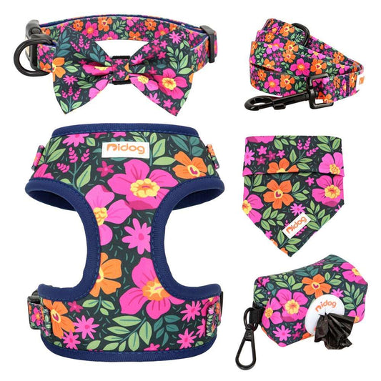 Fashion Printed Dog Harness Set