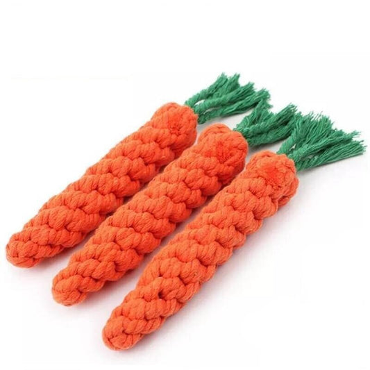 Carrot Rope Dog Chew Toy | Natural Cotton