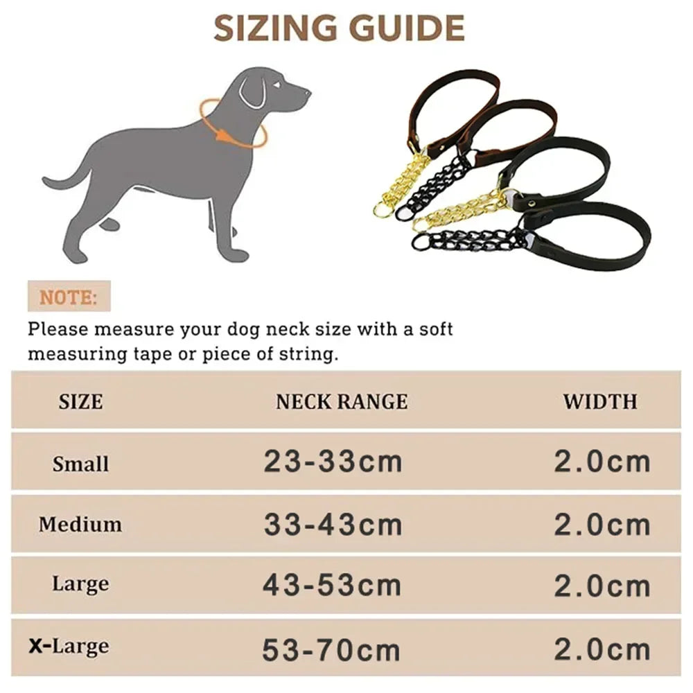 No Pull Leather Martingale Dog Collar