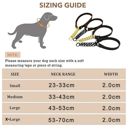 No Pull Leather Martingale Dog Collar