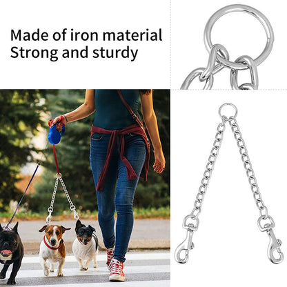 Durable Metal Double Dog Lead | Chew Proof