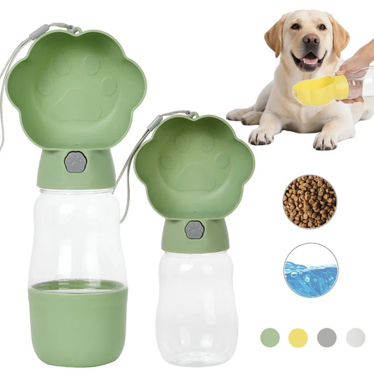 2 in 1 Dog Water Bottle with Food Container