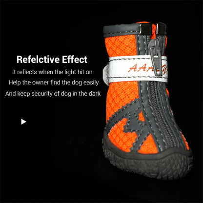 Waterproof Dog Shoes with Reflective Straps