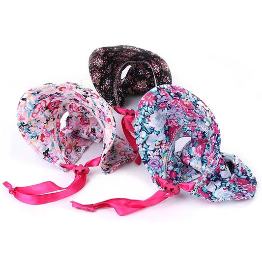 Floral Pet Sun Hat with Ear Holes