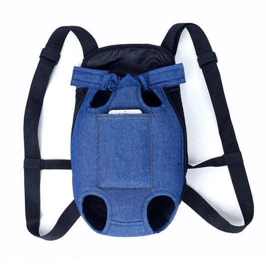 Denim Pet Dog Backpack | Secure & Comfortable