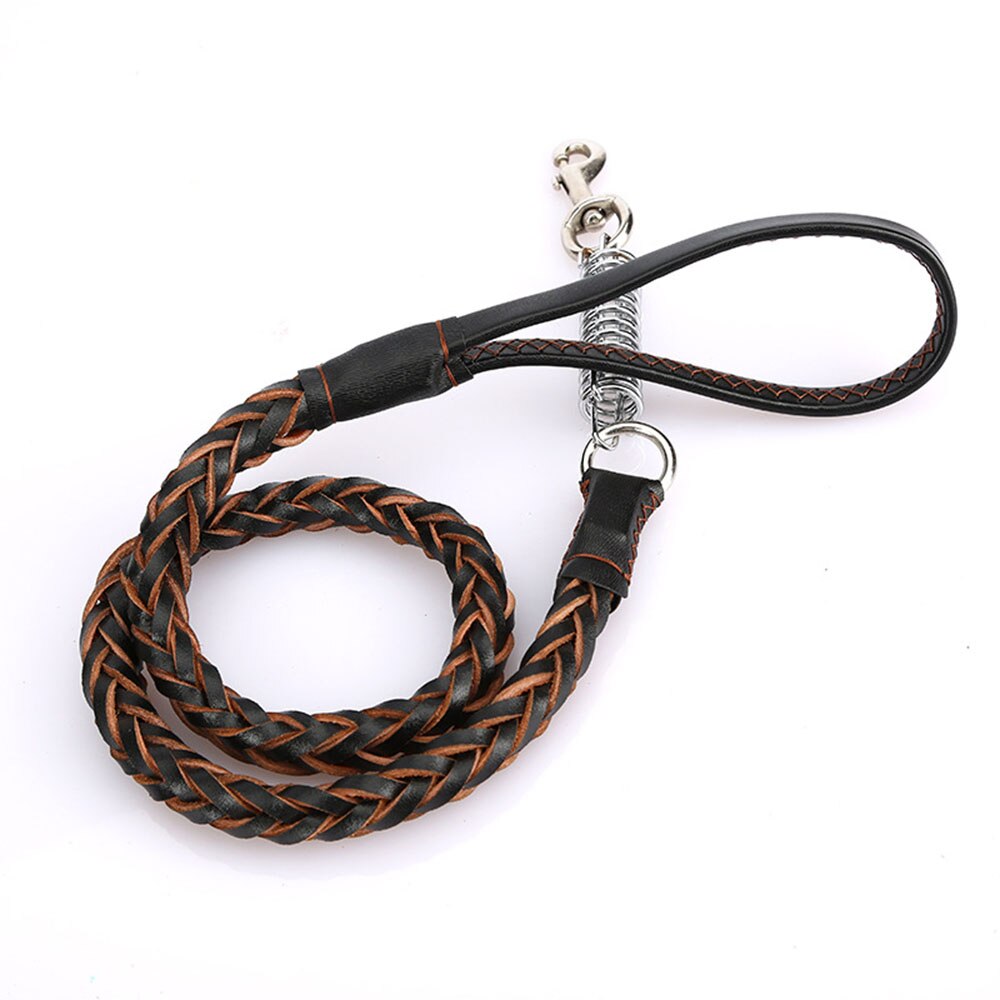 Braided Leather Dog Leash | No Pull Design