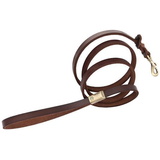 Braided Leather Dog Leash | 130cm Durable