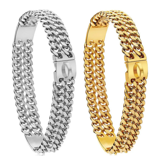 Gold & Silver Cuban Link Dog Collar