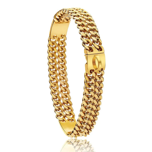 Gold Double Chain Dog Collar