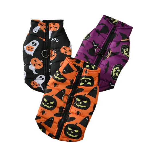 Halloween Dog Jacket Coat | Funny Pumpkin Print