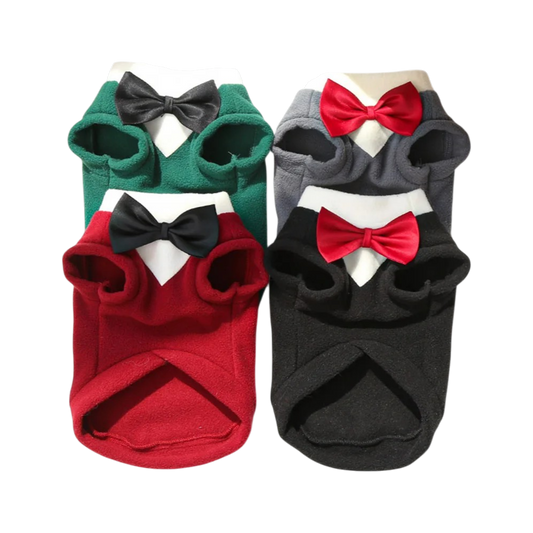 Extra-Large Winter Fleece Tuxedo with Bow Tie