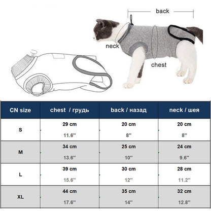Cat Sleeveless Recovery Suit | Fun Prints