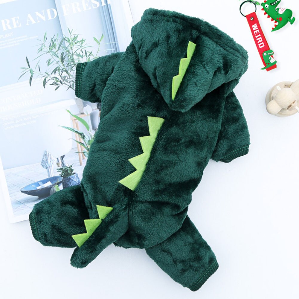 Cute Dinosaur Pet Hoodie | Warm Fleece Costume
