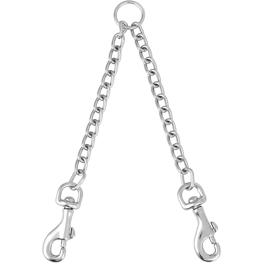 Durable Metal Double Dog Lead | Chew Proof