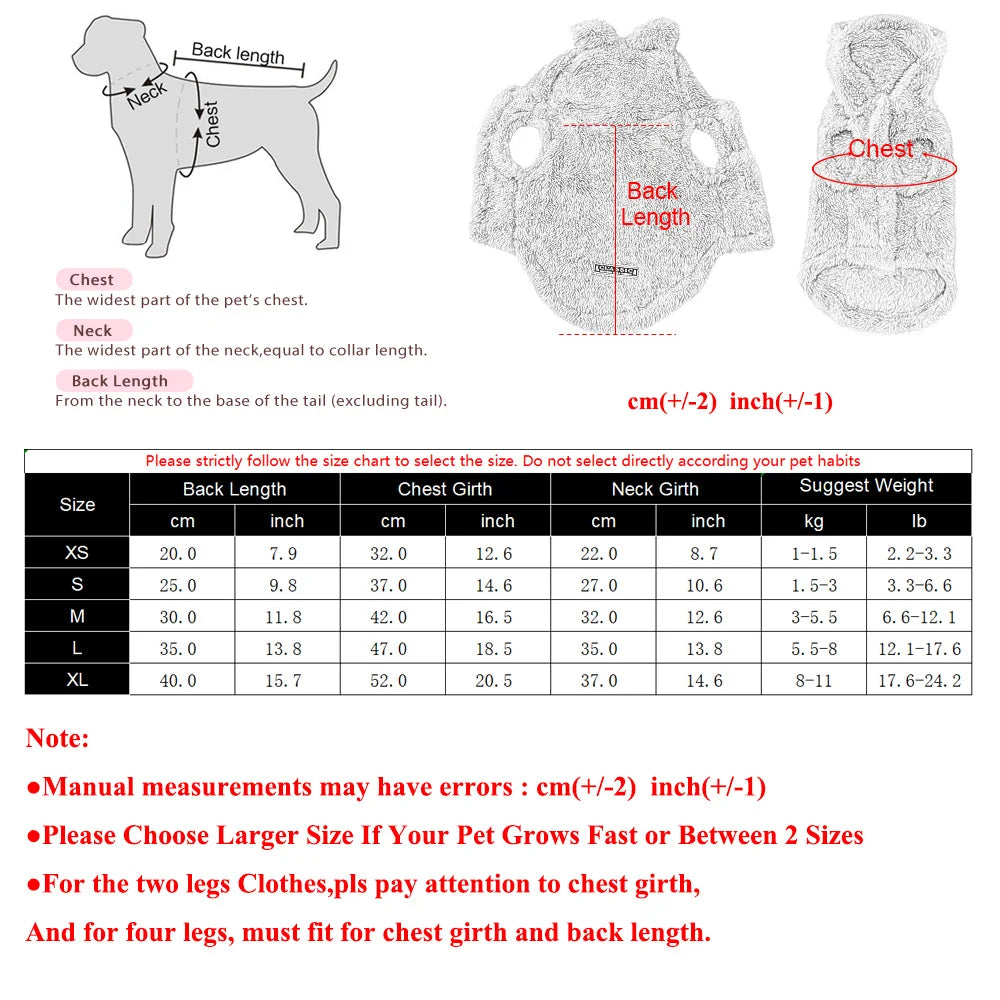 Soft Fleece Pet Hoodie Coat | XS-XL