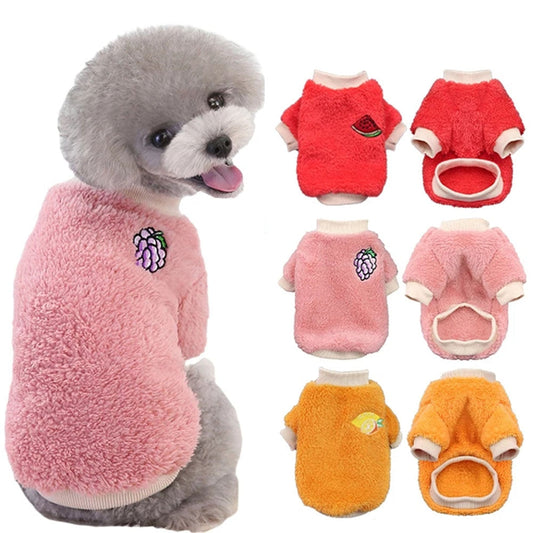 Soft Fleece Dog Coat Jacket | Fun Fruit Designs