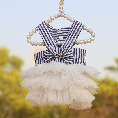 Summer Striped Dog Dress | Tulle Skirt