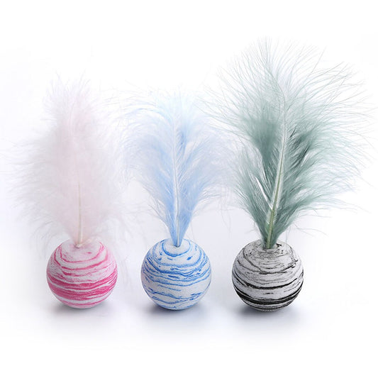 Interactive Cat Feather Ball Toy