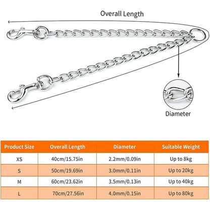 Durable Metal Double Dog Lead | Chew Proof
