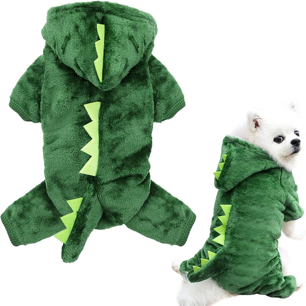 Cute Dinosaur Pet Hoodie | Warm Fleece Costume