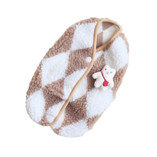 Plaid Fleece Cat Coat