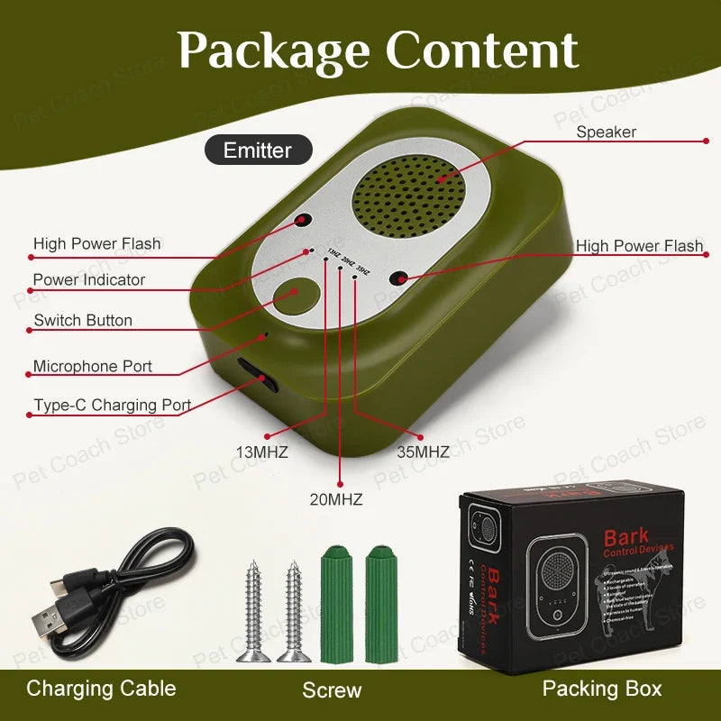 Ultrasonic Anti Barking Dog Deterrent | Waterproof