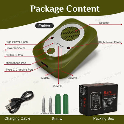 Ultrasonic Anti Barking Dog Deterrent | Waterproof