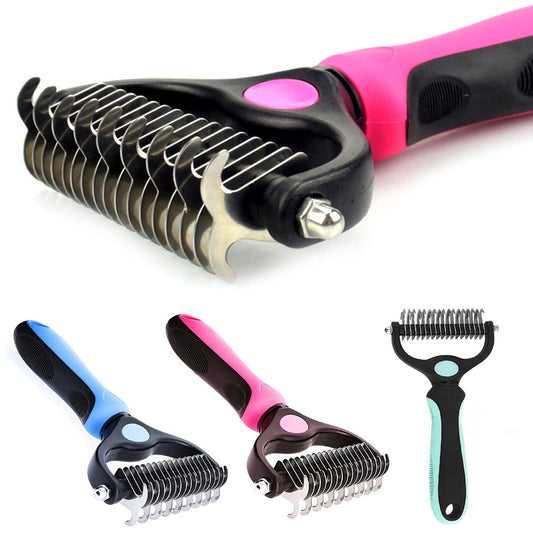 Dog & Cat Grooming Brush | Anti-Slip Handle