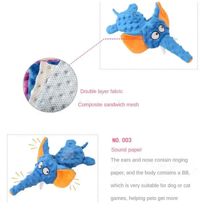 Durable No Stuffing Dog Chew Toy Elephant