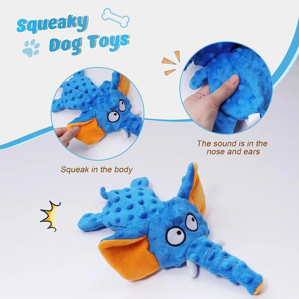 Durable No Stuffing Dog Chew Toy Elephant