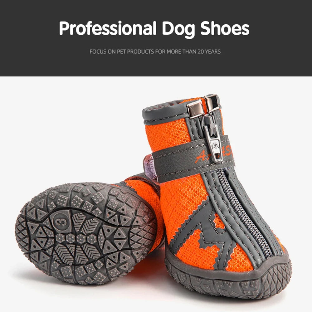 Waterproof Dog Shoes with Reflective Straps