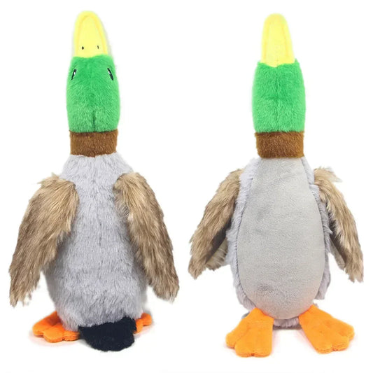 Durable Plush Duck Dog Toy with Squeaker