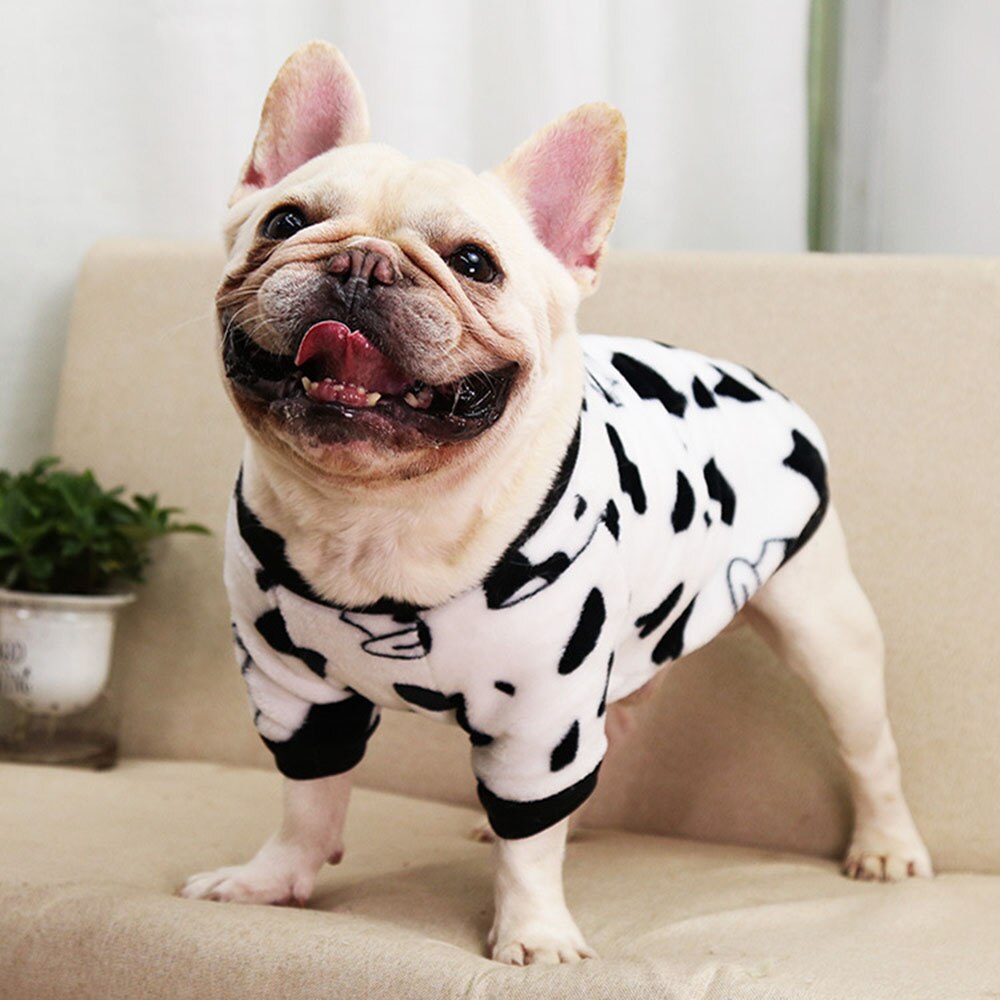Warm Coral Fleece Dog Hoodie | Cute Print